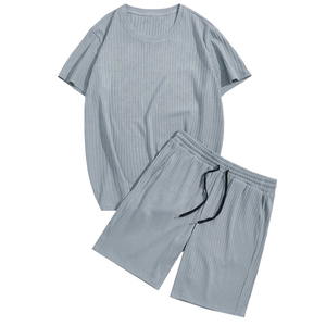 AGNI INDUSTRY – Ensemble de sport décontracté pour homme : Leggings de yoga, T-shirts, Shorts, Tenue d'été, Course à pied, Jogging – Prix abordable, Couleur unie, Dentelle - Product Image 1
