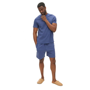 <b>Knee</b> Length Mid Waist Drawstring Solid Front Logo 100% Cotton Men Shorts Breathable Comfortable Casual Everyday - Product Image 2