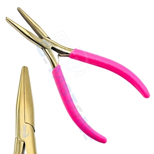 Professional GEMSTONE ENTERPRISES Stainless Steel Gold <b>Flat</b> <b>Nose</b> <b>Plier</b> for Hair Extensions-Durable & Reusable Custom Logo Option - Product Image 3