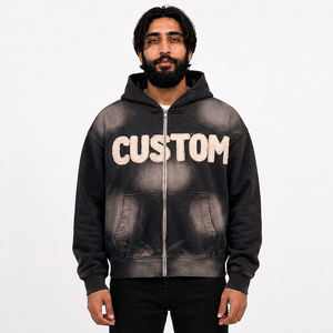 Sudadera con Capucha de Felpa de Algodón de 350 g/m² para Hombre, Personalizada, Estilo Urbano, Marca Privada, Suministro para Compradores Mayoristas de EE. UU. - Product Image 4