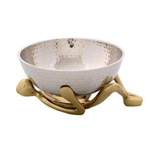 Top Quality Leafy Design Fruit Salad Serving <b>Bowls</b> For Dinner Table Top Kitchenware Catering Usage Aluminum <b>Metal</b> <b>Bowl</b> - Product Image 1