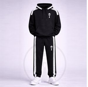 Conjunto Deportivo Negro de Dos Piezas para Hombre, Sudadera con Capucha Informal y Pantalones Deportivos, Ropa Deportiva Cómoda para Entrenamiento y Uso Diario - Product Image 1