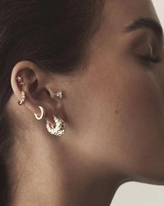 Boucles d'oreilles clous en or massif 14 carats avec diamants de laboratoire taille ronde, vente en gros, bijoux fins, clous d'oreilles en diamant de laboratoire, directement de l'usine - Product Image 4