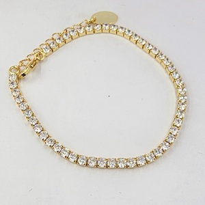 Competitive OEM Factory Jewelry Manufacturer 2.5MM <b>White</b> Black Green CZ 14K Gold Rhodium Plated 4 Layers Plated Brass Gift - Product Image 1