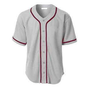 Uniforme de baseball personnalisé pour adultes, 100% polyester, taille plus, col en V, tissu 180g pour équipe - Product Image 2