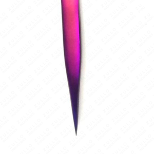 Purple Gradient I Shape Eyelash Tweezers High Quality Stainless Steel OEM Private Label Lash Extension Beauty <b>Tools</b> - Product Image 2