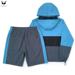 Nouvelle Tendance : Ensemble Court Coupe-Vent Homme Personnalisé en Nylon Léger Bicolore Bleu Ciel de Haute Qualité – Vente en Gros - Product Image 2
