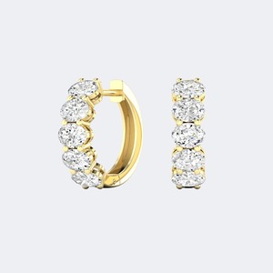 Pendientes de Diamantes Cultivados en Laboratorio de Corte Brillante Ovalado de Lujo de 2.00 CTW en Plata de Ley 925, Color EF, Claridad VSVVS, Joyas Taurus - Product Image 4