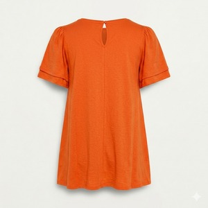 Custom <b>Women</b> Vintage <b>Orange</b> T-Shirt Quick Dry Breathable Solid Color Slim Fit Lightweight High Quality Summer <b>Top</b> 100% Cotton - Product Image 2