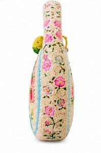 Beaded Half Moon Handbag With Fruit <b>Patchwork</b> Design Handmade Casual Shoulder <b>Bag</b> - Product Image 5