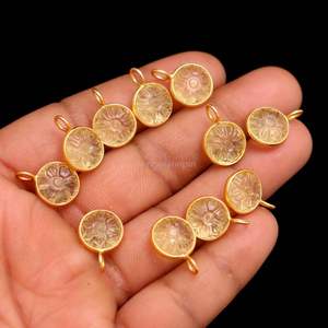 Colgante de Cuarzo Limón Natural Tallado a Mano, Amuleto de Piedra Preciosa, Joyería de Plata Esterlina 925, Colgante de Cuarzo Limón de 11mm - Product Image 6