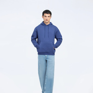 Sudadera con Capucha Clásica para Hombre – Sudadera de Algodón de Color Sólido Unisex Azul Marino Liso – Sudadera Casual Básica para Hombre - Product Image 1