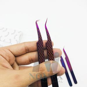 Ensemble de pinces à cils courbées à 90 degrés testées à la main, en acier inoxydable, outils de lifting des cils avec logo personnalisé, écologiques - Product Image 5