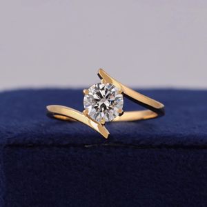 Bague en diamant rond de 1,50 carat cultivé en laboratoire, classique, plaqué or jaune 14 carats, bijoux de fiançailles et de mariage - Product Image 1