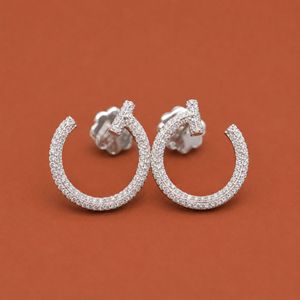 Pendientes de Aro con Diamantes, Plata de Ley 925, Aros Dobles en Forma de Lágrima para Mujer - Product Image 1