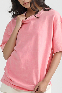 เสื้อยืดคอกลมผู้หญิง ผ้าฝ้าย 100% ตกแต่งด้วยผ้าแอพลิเคชั่น เนื้อผ้าระบายอากาศ แขนสั้น สวมใส่สบาย เหมาะสำหรับฤดูร้อน - Product Image 5