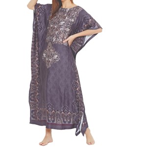 Robe Kaftan en Tissu Crêpe Coupe Ample Longue Fournisseur Grossiste Fabricant Vêtement Personnalisé Kaftan - Product Image 1