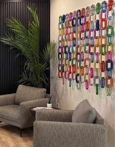 Escultura de Resina Ecológica Hecha a Mano con Eslabones de Cadena, Transparente Azul, Decoración Artística para el Hogar, Técnica de Fundición, Forma Personalizada - Product Image 5