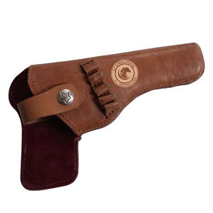 Cinturón clásico de cuero estilo western con portamunecas y bolsillos para municiones, accesorio de cintura para vaqueros, equipo de equitación. - Product Image 1