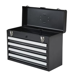 20.5-inch Portable Metal <b>Tool</b> <b>Box</b> with 4 Ball Bearing Slide Drawers <b>Small</b> <b>Tool</b> Chest Liners for Storage and Organization - Product Image 6