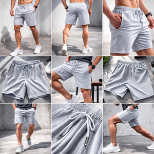 Shorts d'entraînement en maille à imprimé abstrait pour hommes, décontractés, avec cordon de serrage, légers, pour la gym, vêtements de sport, fabrication OEM - Product Image 5