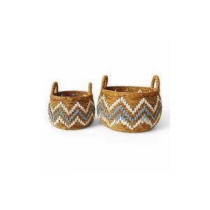 Panier de rangement en osier haut de gamme fait main, écologique, design minimaliste en forme de bol, luxe multifonctionnel pour linge, vêtements et outils - Product Image 1
