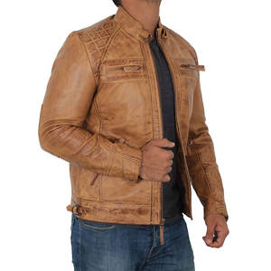 แจ็คเก็ตหนังแฟชั่นสไตล์ไบค์เกอร์สำหรับผู้ชาย ดีไซน์ทันสมัย สีสั่งทำได้ ผลิตจากหนังแท้ 100% ผู้ผลิตจากปากีสถาน - Product Image 2