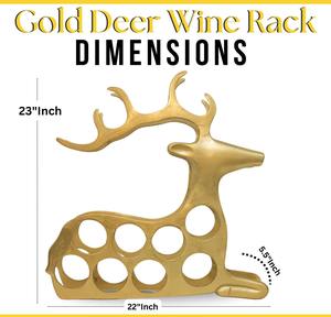 Luxury Gold Deer Shape Wine Bottle Holder Rack For Home Bar Dining <b>Table</b> Decorative Display And Gifting Purpose From India - Product Image 5