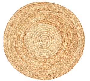 <b>Half</b> Circle Jute Area Rug Solid Color Flat Weave Non <b>Slip</b> Farmhouse Style Living Room Use Spot Clean Thin 0.2-0.4 in - Product Image 4