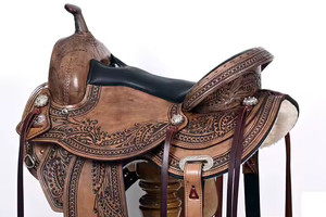 Selle de cheval en cuir véritable à prix raisonnable, polyvalente, durable, pour le saut d'obstacles et le dressage équestre - Product Image 4