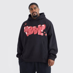 Sudadera con Capucha Corta para Hombre, Nueva Moda, Personalizada con Estampado Puff, Impresión 3D en Espuma, Bordado, Tejido Grueso - Product Image 1
