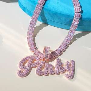 Collar con Colgante de Letra Personalizada VVS Moissanite, Collar con Nombre Escarchado, Joyería Hip Hop Brillante, Cadena Chapada en Oro y Plata, GRA - Product Image 6