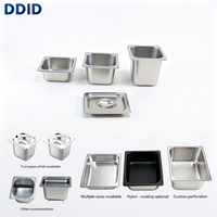 Berbagai Pilihan Kustom Peralatan Dapur Komersial Hotel Restoran, Panci GN Stainless Steel 1/6, Wadah Makanan, Panci Hotel