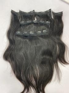 Doble dibujado 150g Raw vietnamita Color negro Remy grado recto Clip-en extensiones de cabello humano directo de fábrica al por mayor - Product Image 5