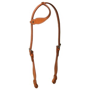 Double Layer <b>Slip</b> Ear Leather Horse Headstall Western Headstall with Stainless Steel Hardware Durable Tack OEM Supplier - Product Image 1