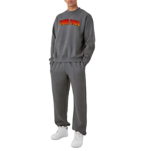 Fabricant Ensemble de survêtements personnalisé Pantalon et sweat à capuche en coton de qualité supérieure Survêtements lavés à l'acide Sérigraphie Logo Sweatsuit - Product Image 1
