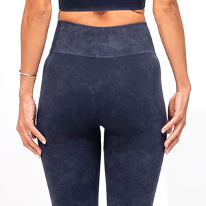 High Waist Solid Yoga <b>Leggings</b> Full Length Spandex/<b>Nylon</b> Four-Way Stretch Elastic Waist Quick Dry 220g Women's Pants - Product Image 6