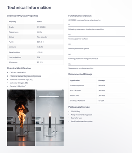Poudre ignifuge d'hydroxyde de magnésium GY-MG80 CAS 1309-42-8 |   Suppresseur de fumée sans halogène - Product Image 2