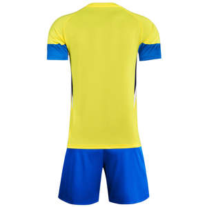Ensemble de maillot et short de football jaune et bleu pour homme, respirant, en polyester, uniforme de sport pour adulte - Product Image 2