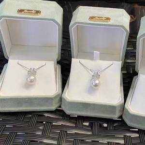 Collar Keshi de 9 mm con Luz Blanca Fría, Cadena de Plata Pura con Cierre, Textura Personalizada de Moda, Perla Keshi de Plata Pura - Product Image 3