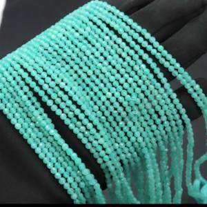 Cuentas de Amazonita Natural Grado AAA, Forma Rondelle Facetada, 3mm-3.5mm, Azul Cielo, Perforadas al Centro, Certificadas por CMA, Hilo de 13 Pulgadas para Joyería - Product Image 6