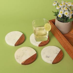 Posavasos de Mármol Minimalistas de Lujo, Juego de Posavasos de Piedra Natural de Alta Calidad con Acabado Elegante, Superficie Resistente y Duradera - Product Image 2