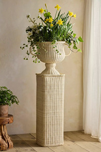 Soporte de Mimbre Estético para Plantas con Maceta Tejida, Porta Flores de Mimbre Natural, Decoración de Acento Alto para Interiores del Hogar - Product Image 2