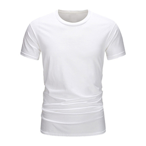 Camiseta de Manga Corta Azul Sólido para Hombre, Cuello Redondo, Corte Regular, Estilo Casual Tejido, Logotipo Frontal, Transpirable - Product Image 1