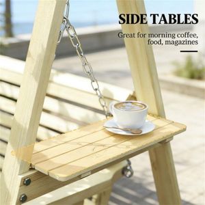 Altalena da Giardino in Legno Naturale con Supporto per Veranda, Terrazza o Giardino - Product Image 3