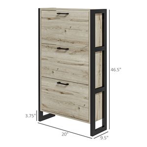 Scarpiera a 3 cassetti in noce con design a ribalta per un comodo organizzazione delle scarpe - Product Image 3