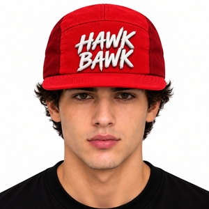 Casquette de camping unisexe ajustable avec impression en relief, en toile, design bicolore, style décontracté urbain, logo personnalisé disponible - Product Image 1