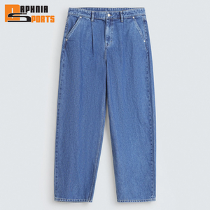 Fabricant de denim – Nouveaux jeans unisexes vintage en coton, coupe droite et large, style baggy, pour hommes - Product Image 5