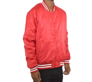 Veste bomber en satin personnalisée avec logo pour hommes, style universitaire, streetwear d'hiver, veste de sport en satin de qualité supérieure pour équipes - Product Image 5