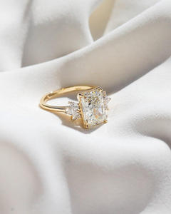 Igi/gia แล็บตัดเพชรวินเทจ14K สีเหลืองแหวนแต่งงาน/งานหมั้นใส่ได้ทั้งชายและหญิงสีขาวทองคุณภาพดีสำหรับงานปาร์ตี้ครบรอบ-คุ้มค่า - Product Image 2